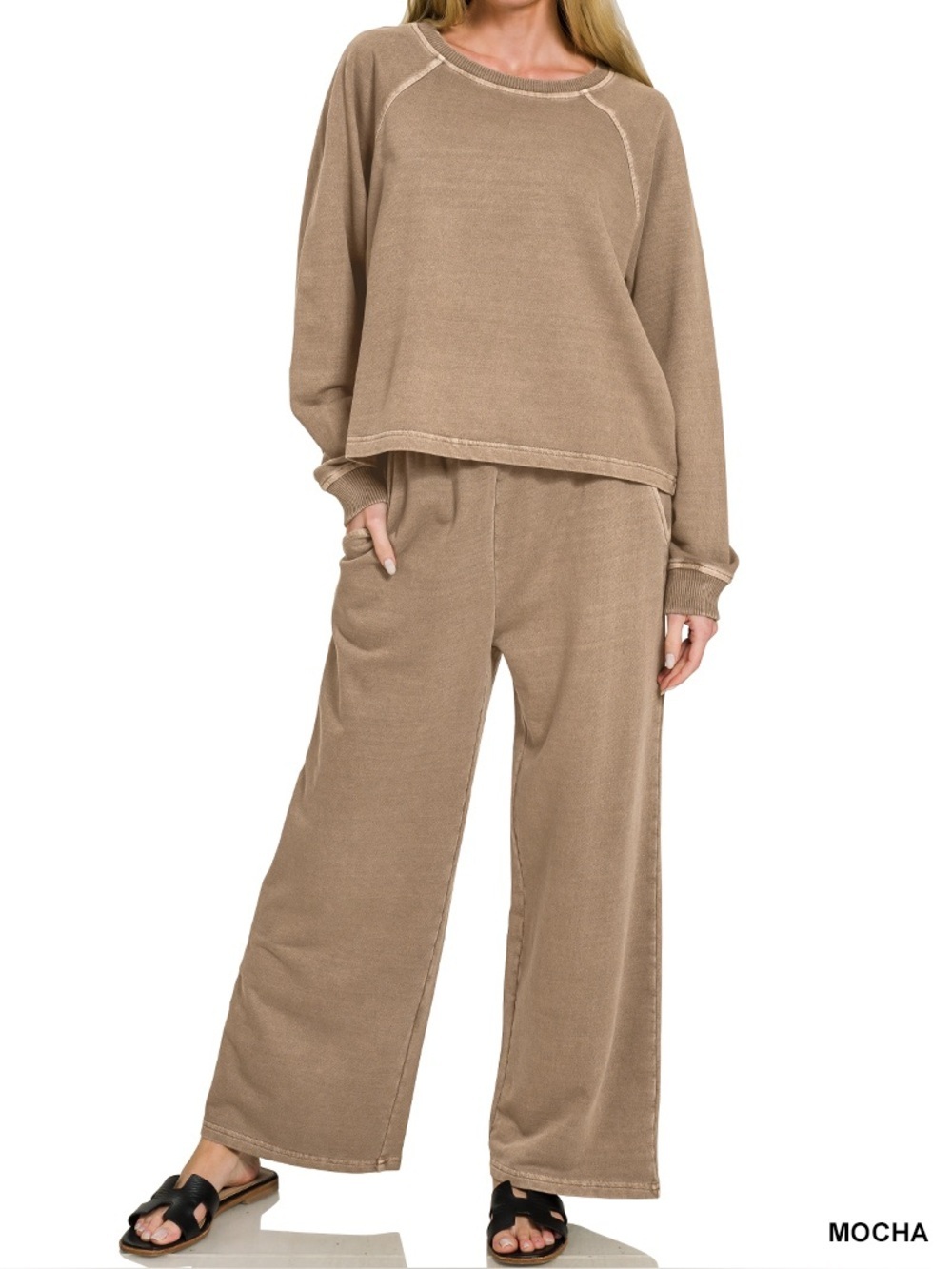 ⭐️ NEW COLOR ⭐️ “ Morning Ritual Set “ Washed 100% Cotton French Terry | Various - Picture 14 of 15